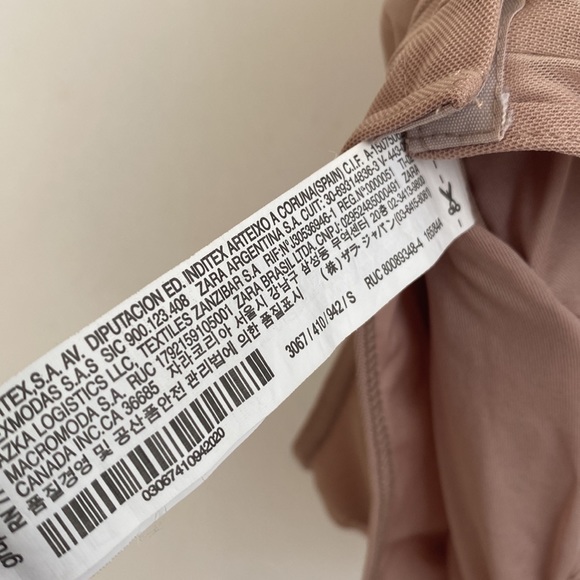 Zara Draped Tulle Runched Halter Bodysuit in Nude, Size S - Picture 11 of 12